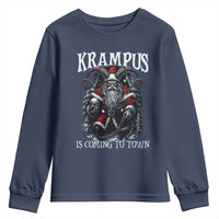 Nordic Christmas Krampus Youth Sweatshirt Krampus Is Coming To Town Horror Holiday Xmas - Wonder Print Shop