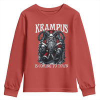 Nordic Christmas Krampus Youth Sweatshirt Krampus Is Coming To Town Horror Holiday Xmas - Wonder Print Shop