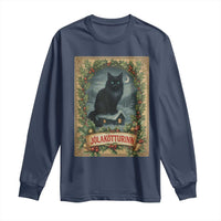 Nordic Christmas Cat Long Sleeve Shirt Jolakotturinn Yule Cat Icelandic - Wonder Print Shop