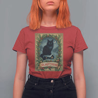 Nordic Christmas Cat T Shirt For Women Jolakotturinn Yule Cat Icelandic - Wonder Print Shop