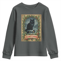 Nordic Christmas Cat Youth Sweatshirt Jolakotturinn Yule Cat Icelandic - Wonder Print Shop