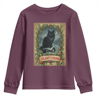 Nordic Christmas Cat Youth Sweatshirt Jolakotturinn Yule Cat Icelandic - Wonder Print Shop