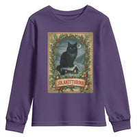 Nordic Christmas Cat Youth Sweatshirt Jolakotturinn Yule Cat Icelandic - Wonder Print Shop