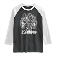 Christmas Krampus Raglan Shirt Merry Krampus Norse Pagan Yule Horror Xmas - Wonder Print Shop