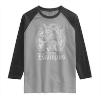 Christmas Krampus Raglan Shirt Merry Krampus Norse Pagan Yule Horror Xmas - Wonder Print Shop