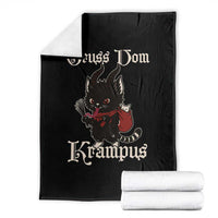 Christmas Krampus Cat Throw Blanket Gruss Vom Krampus Pagan Yule Xmas - Wonder Print Shop