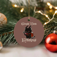 Christmas Krampus Cat Ceramic Ornament Gruss Vom Krampus Pagan Yule Xmas - Wonder Print Shop