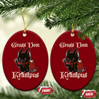 Christmas Krampus Cat Ceramic Ornament Gruss Vom Krampus Pagan Yule Xmas - Wonder Print Shop
