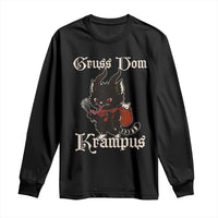 Christmas Krampus Cat Long Sleeve Shirt Gruss Vom Krampus Pagan Yule Xmas - Wonder Print Shop