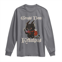 Christmas Krampus Cat Long Sleeve Shirt Gruss Vom Krampus Pagan Yule Xmas - Wonder Print Shop