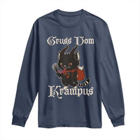 Christmas Krampus Cat Long Sleeve Shirt Gruss Vom Krampus Pagan Yule Xmas - Wonder Print Shop