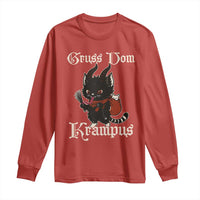 Christmas Krampus Cat Long Sleeve Shirt Gruss Vom Krampus Pagan Yule Xmas - Wonder Print Shop