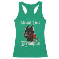 Christmas Krampus Cat Racerback Tank Top Gruss Vom Krampus Pagan Yule Xmas - Wonder Print Shop