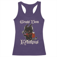Christmas Krampus Cat Racerback Tank Top Gruss Vom Krampus Pagan Yule Xmas - Wonder Print Shop