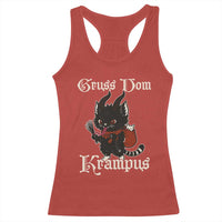 Christmas Krampus Cat Racerback Tank Top Gruss Vom Krampus Pagan Yule Xmas - Wonder Print Shop