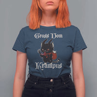 Christmas Krampus Cat T Shirt For Women Gruss Vom Krampus Pagan Yule Xmas - Wonder Print Shop