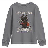 Christmas Krampus Cat Youth Sweatshirt Gruss Vom Krampus Pagan Yule Xmas - Wonder Print Shop