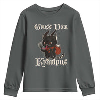 Christmas Krampus Cat Youth Sweatshirt Gruss Vom Krampus Pagan Yule Xmas - Wonder Print Shop