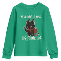 Christmas Krampus Cat Youth Sweatshirt Gruss Vom Krampus Pagan Yule Xmas - Wonder Print Shop
