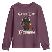 Christmas Krampus Cat Youth Sweatshirt Gruss Vom Krampus Pagan Yule Xmas - Wonder Print Shop