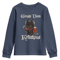Christmas Krampus Cat Youth Sweatshirt Gruss Vom Krampus Pagan Yule Xmas - Wonder Print Shop
