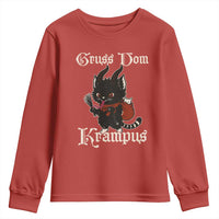 Christmas Krampus Cat Youth Sweatshirt Gruss Vom Krampus Pagan Yule Xmas - Wonder Print Shop