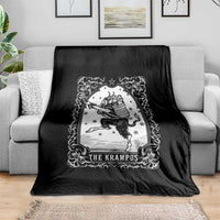 Christmas Krampus Throw Blanket Pagan Yule Nordic Xmas Krampus Evil Tarot Card - Wonder Print Shop