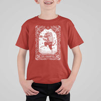 Christmas Krampus T Shirt For Kid Pagan Yule Nordic Xmas Krampus Evil Tarot Card - Wonder Print Shop