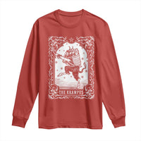 Christmas Krampus Long Sleeve Shirt Pagan Yule Nordic Xmas Krampus Evil Tarot Card - Wonder Print Shop