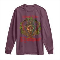 Nordic Christmas Krampus Long Sleeve Shirt Gruss Vom Krampus Pagan Yule Xmas - Wonder Print Shop