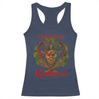 Nordic Christmas Krampus Racerback Tank Top Gruss Vom Krampus Pagan Yule Xmas - Wonder Print Shop