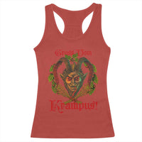 Nordic Christmas Krampus Racerback Tank Top Gruss Vom Krampus Pagan Yule Xmas - Wonder Print Shop