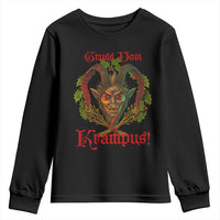Nordic Christmas Krampus Youth Sweatshirt Gruss Vom Krampus Pagan Yule Xmas - Wonder Print Shop