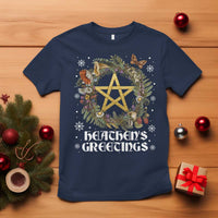 Heathens Greeting T Shirt Pagan Christmas Wreath Yule Holiday - Wonder Print Shop
