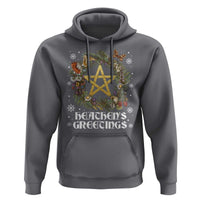 Heathens Greeting Hoodie Pagan Christmas Wreath Yule Holiday - Wonder Print Shop