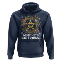 Heathens Greeting Hoodie Pagan Christmas Wreath Yule Holiday - Wonder Print Shop