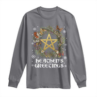 Heathens Greeting Long Sleeve Shirt Pagan Christmas Wreath Yule Holiday - Wonder Print Shop