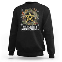 Heathens Greeting Sweatshirt Pagan Christmas Wreath Yule Holiday - Wonder Print Shop