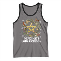 Heathens Greeting Tank Top Pagan Christmas Wreath Yule Holiday - Wonder Print Shop