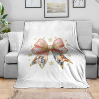 Jesus Christmas Coquette Bow Nativity Bible Verse Christian Throw Blanket - Wonder Print Shop