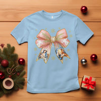Jesus Christmas Coquette Bow Nativity Bible Verse Christian T Shirt - Wonder Print Shop