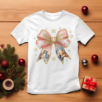 Jesus Christmas Coquette Bow Nativity Bible Verse Christian T Shirt - Wonder Print Shop