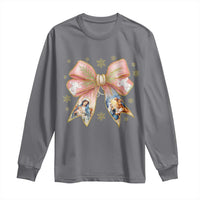 Jesus Christmas Coquette Bow Nativity Bible Verse Christian Long Sleeve Shirt - Wonder Print Shop