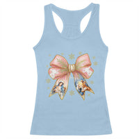 Jesus Christmas Coquette Bow Nativity Bible Verse Christian Racerback Tank Top - Wonder Print Shop