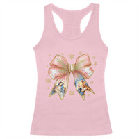 Jesus Christmas Coquette Bow Nativity Bible Verse Christian Racerback Tank Top - Wonder Print Shop