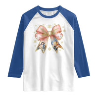 Jesus Christmas Coquette Bow Nativity Bible Verse Christian Raglan Shirt - Wonder Print Shop
