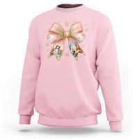 Jesus Christmas Coquette Bow Nativity Bible Verse Christian Sweatshirt - Wonder Print Shop
