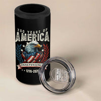250 Years Of America 4 in 1 Can Cooler Tumbler 250th American Anniversary Independence Bald Eagle - Wonder Print Shop