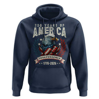 250 Years Of America Hoodie 250th American Anniversary Independence Bald Eagle - Wonder Print Shop