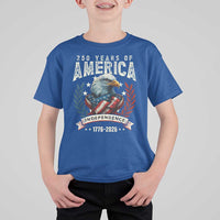 250 Years Of America T Shirt For Kid 250th American Anniversary Independence Bald Eagle - Wonder Print Shop